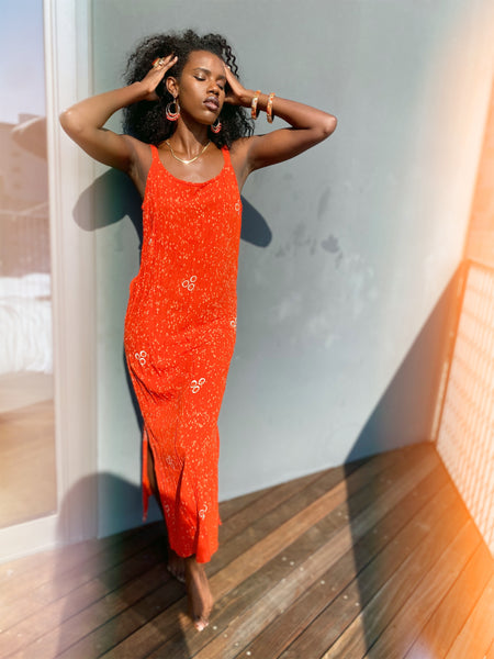 Orange Rain Summer Dress