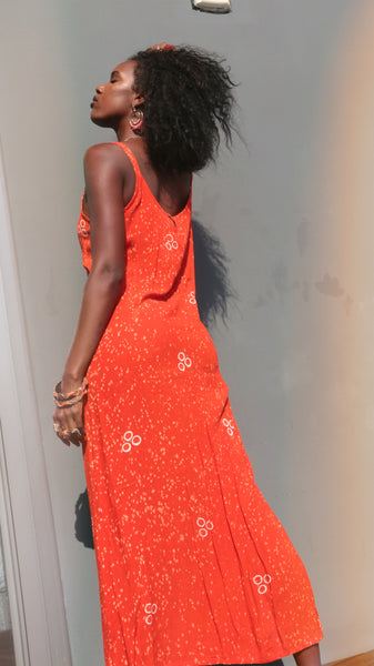 Orange Rain Summer Dress