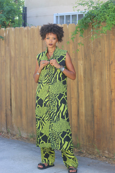 2 Piece Green Neon Tiger Set