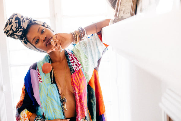 Mixed Print Throw Jacket