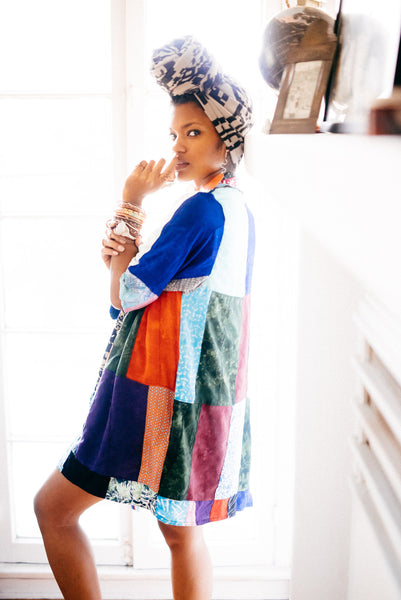 Mixed Print Throw Jacket