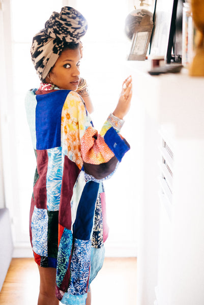 Mixed Print Throw Jacket