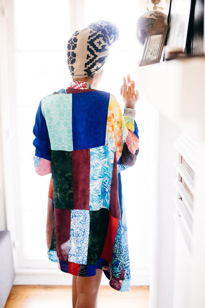 Mixed Print Throw Jacket