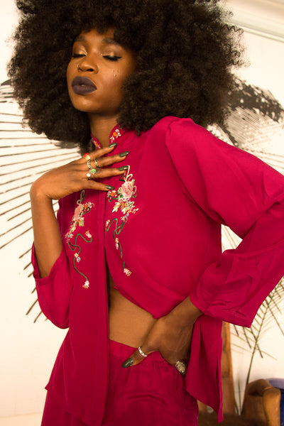 Date Night Silk 2Pc Pants Set