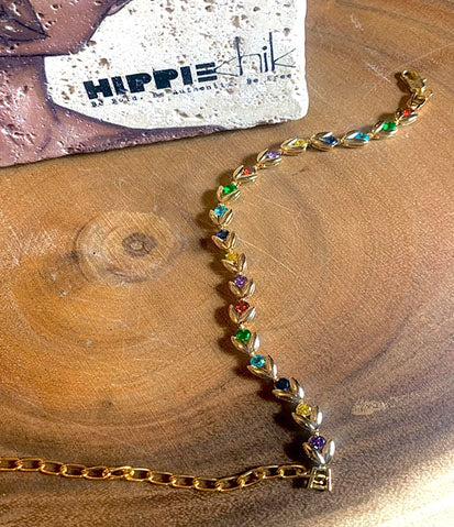 Gold Bali Multi Color Anklet