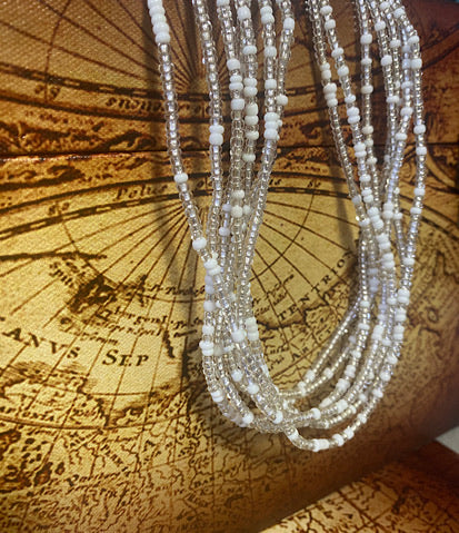 Clear White Waist Beads