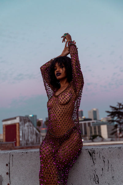 Catch Me If You Can Bronze Net Dress