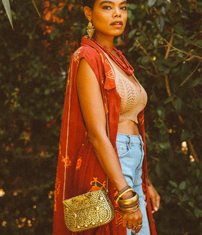 Gold Metal Goddess Bag