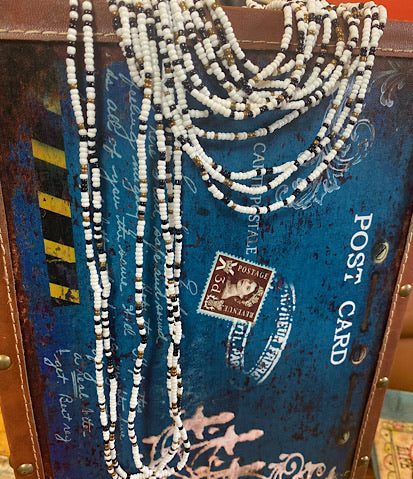 Black, White and Gold Waist Beads