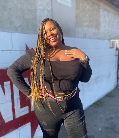 A Lil Shoulder Action Long Sleeve Crop Top