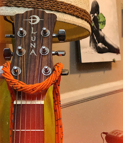 Orange Waist Beads with Bronze Accent