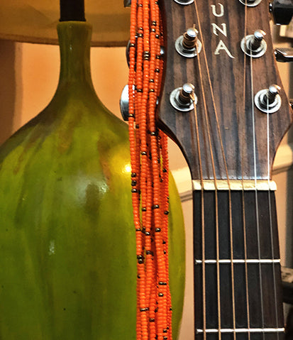 Orange Waist Beads with Bronze Accent