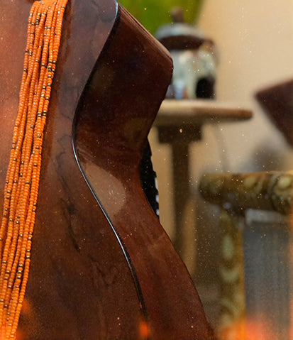 Orange Waist Beads with Bronze Accent