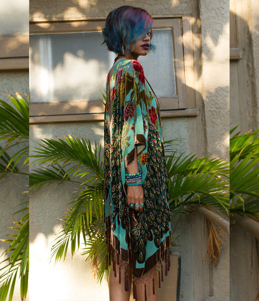 Epitome of Beauty Peacock Kimono