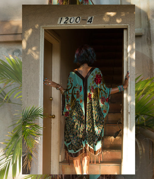 Epitome of Beauty Peacock Kimono