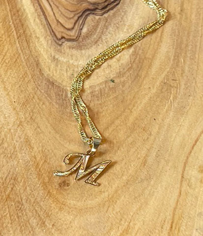 Small Gold Initial Necklace