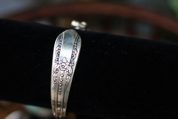 Sterling Silver + Natural Stone Fork Bracelet