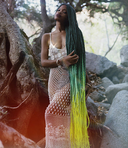 Handmade Bronze Goddess Crochet Dress