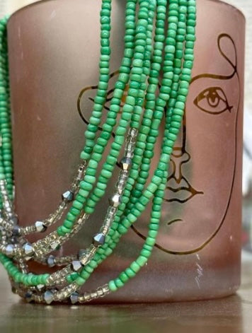 Green and Clear Waist Beads