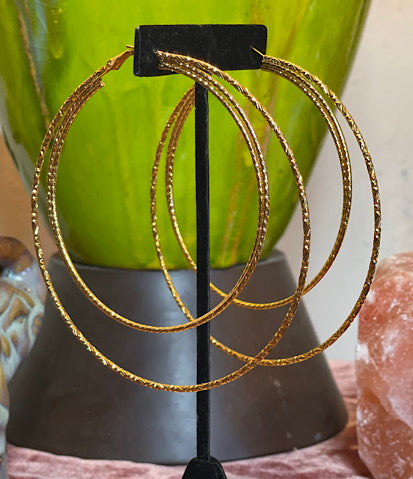 Triple Threat Hoop Earrings