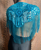 Vintage Sequin Shawl / Cape / Shoulder Applique