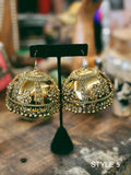 INDIAN BELL EARRINGS - EXTRA LARGE GOLD PLATED JHUMAKAS