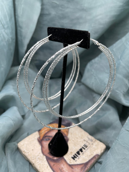 Triple Threat Hoop Earrings