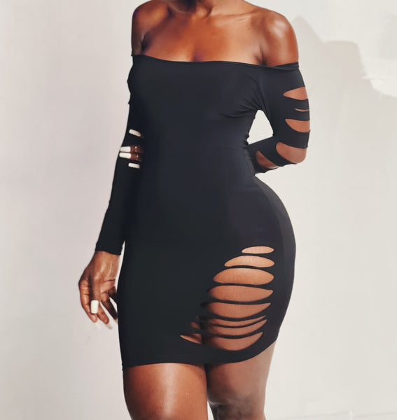 Off Shoulder Black Bra Sexy Black Dress For Women Spicy, Sexy, And  Comfortable Casual Wear With Sleeves And Tight Hip From Jichio, $25.64