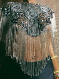 Vintage Sequin Shawl / Cape / Shoulder Applique