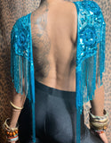 Vintage Sequin Shawl / Cape / Shoulder Applique