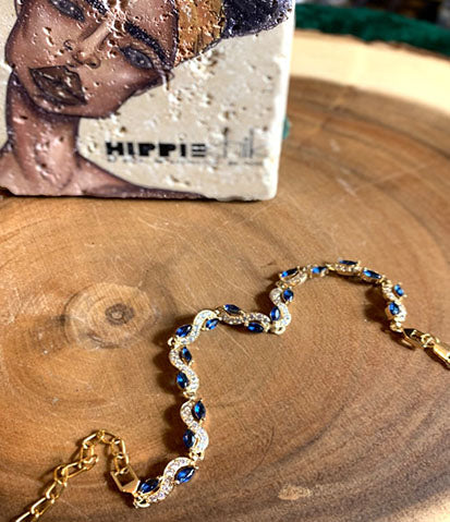 Blue Raindrop Anklet