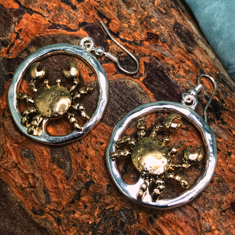 Cancer Crab Hoop Earrings