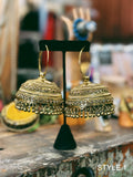 INDIAN BELL EARRINGS - EXTRA LARGE GOLD PLATED JHUMAKAS