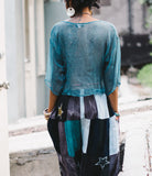 Teal sheer shirt