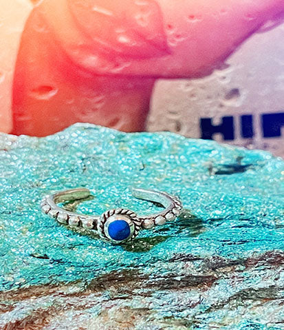 Bali Dark Blue Sterling Silver Toe Ring