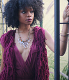 Burgundy Shag Vest