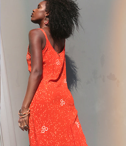 Orange Rain Summer Dress