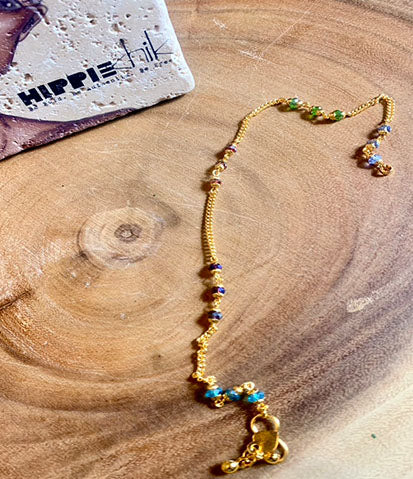 Gold Bali Multi Color Anklet