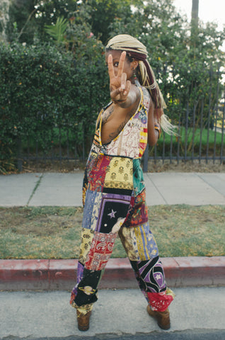 Patchwork overalls