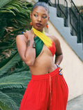 Baecation Me Please Red, Green, and Yellow Wide Leg Pants