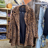 PEGGY BUNDY LEOPARD PRINT FAUX FUR JACKET