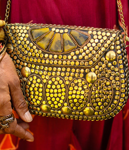 Gold Metal Goddess Bag