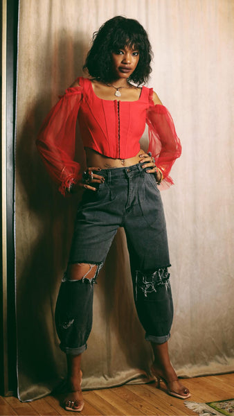 HAWT & SPICY RED CORSET TOP