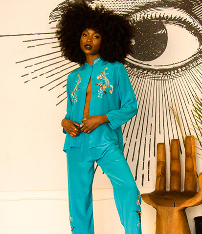 Date Night Silk 2Pc Pants Set